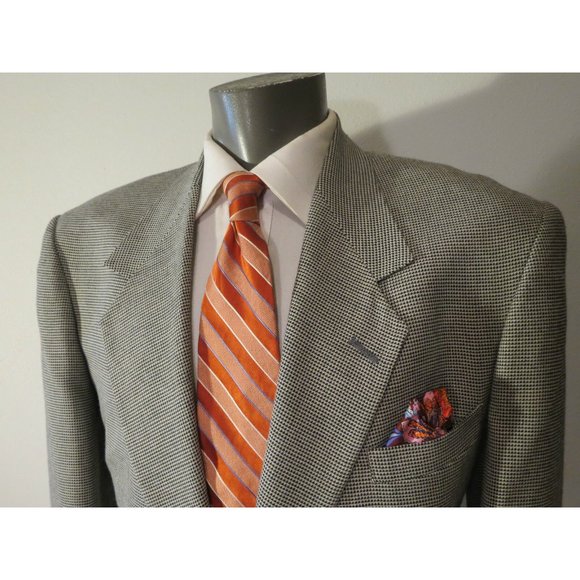 MANZETTI Black White 44R Patch Pocket Sport Coat - Picture 2 of 9